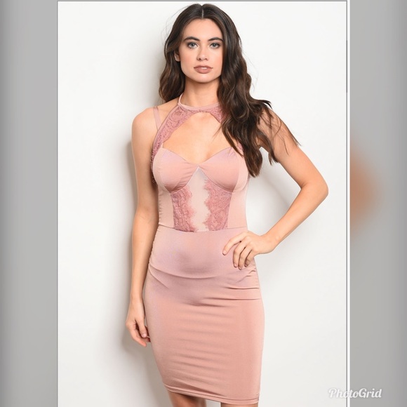 Fashion nova Mauve  lace dress - Picture 3 of 6